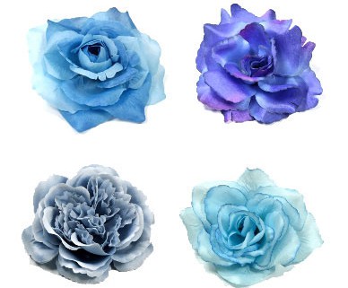 Kategorie Ansteckblumen und Haarblumen in blau
